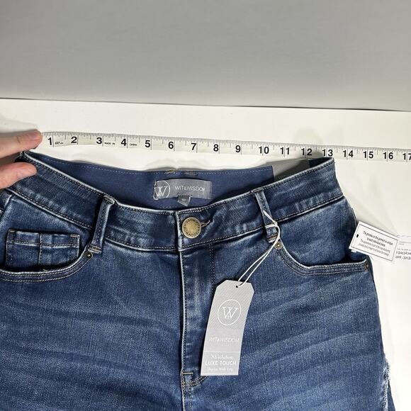 Wit & Wisdom Jeans Women’s 4 Wide Leg High Rise Raw Hem Y2K Denim NWT - Picture 12 of 16